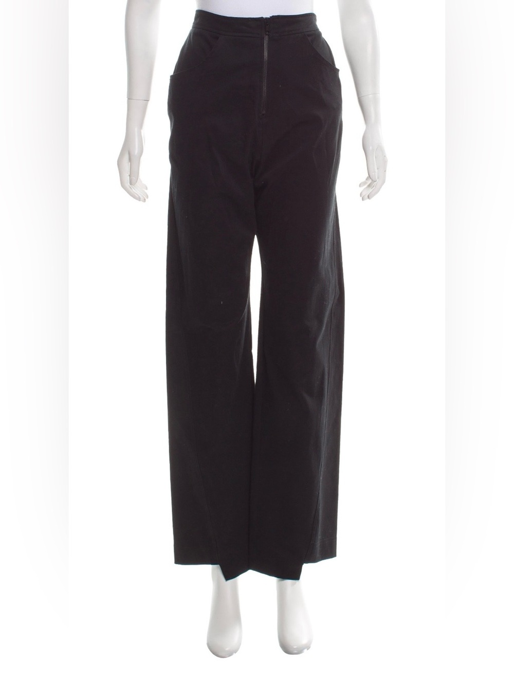 The Range Black High-Rise Straight-Leg Pants Size: M
